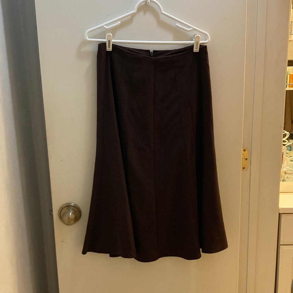 dressbarn Classic Brown A-Line Skirt